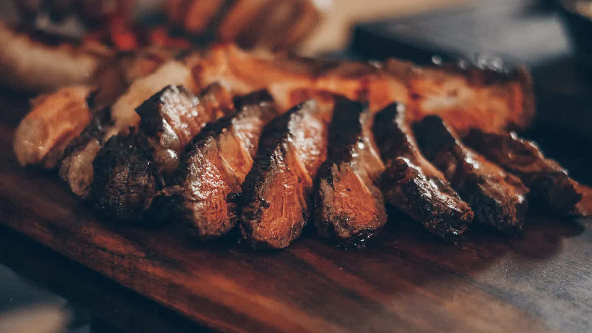 a close up of food on a table